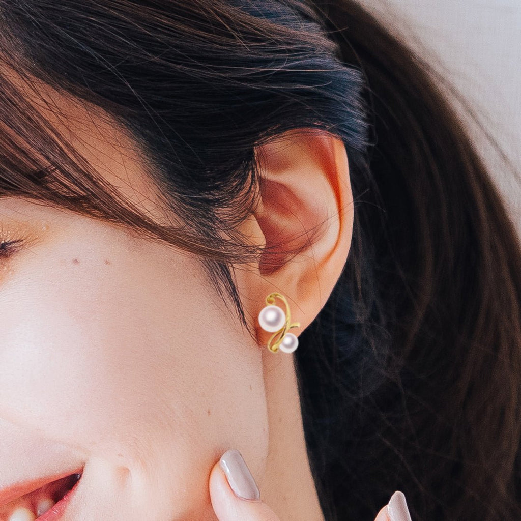 K18 5.0mm・7.0mm Design Earrings | Tensei Pearl Online Store 天成