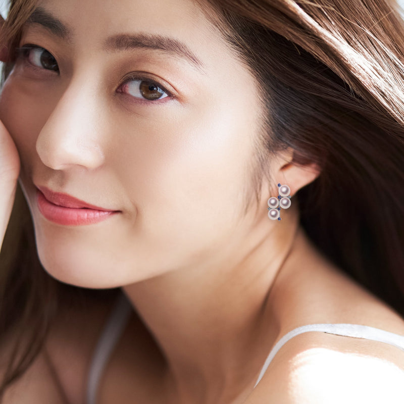 K18WG 5.5㎜ Design earrings D0.04ct -TENSEI PEARL ONLINE STORE Tensei Pearl Official Mail Order Shop